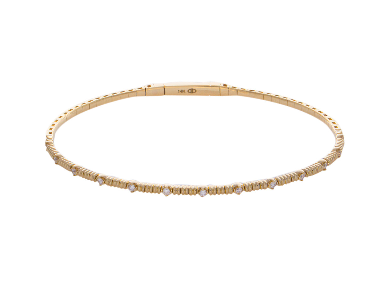 1/5ct. t.w. Diamond Bangle Bracelet in 14K Yellow Gold