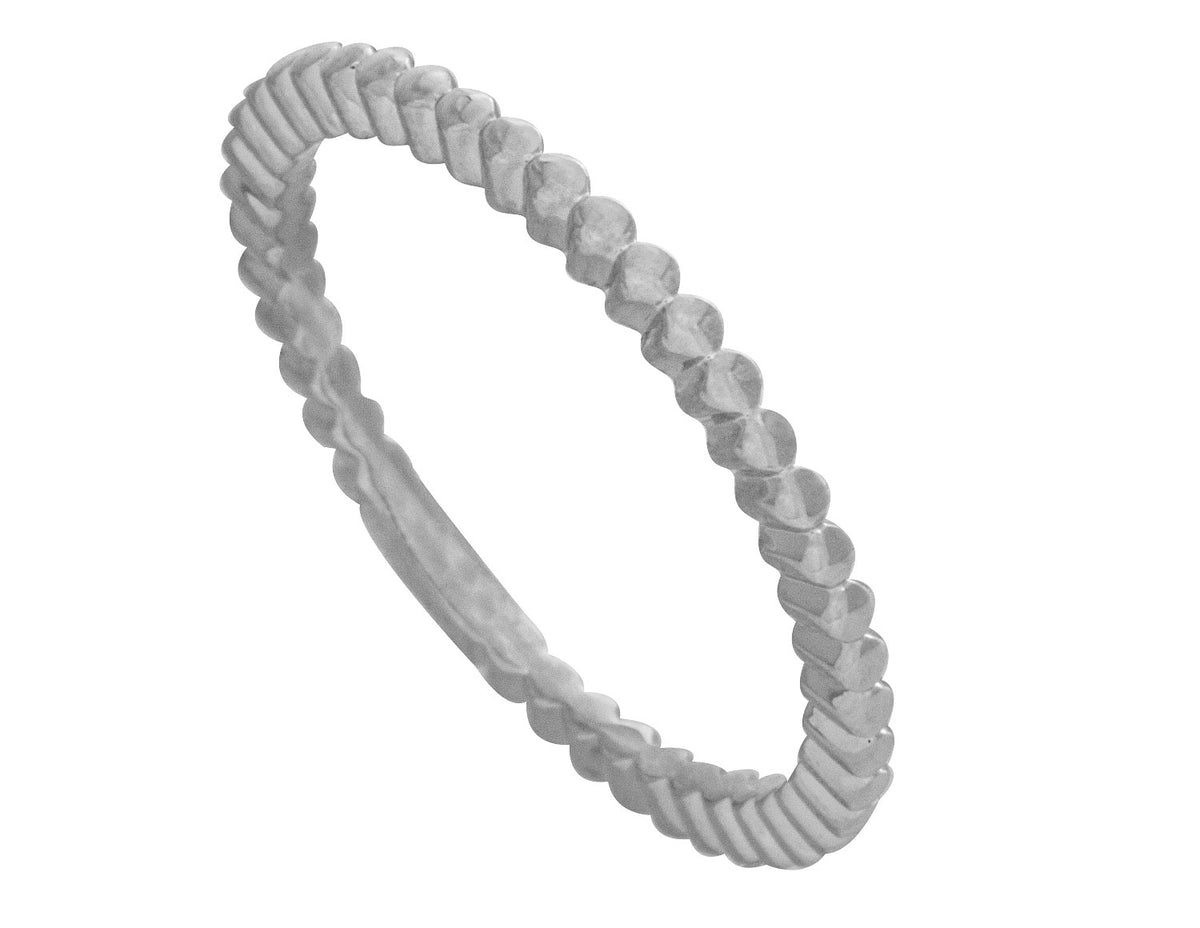 Beaded Fashion Ring in 14K White Gold