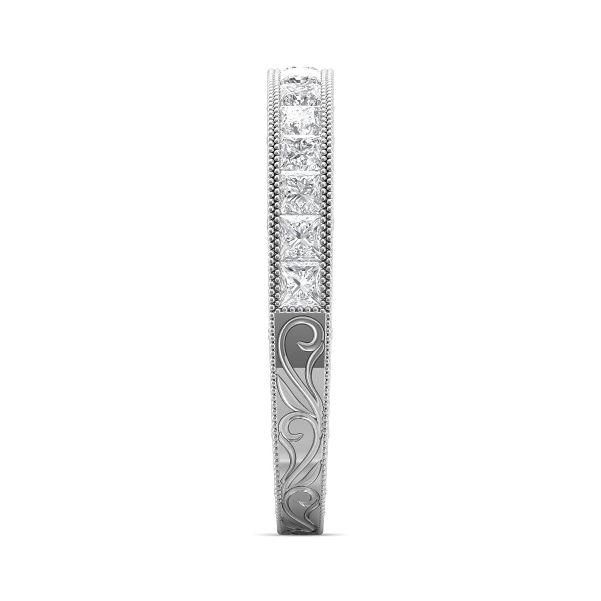 1/2ct. t.w. Princess Cut Diamond Wedding Ring in 14K White Gold