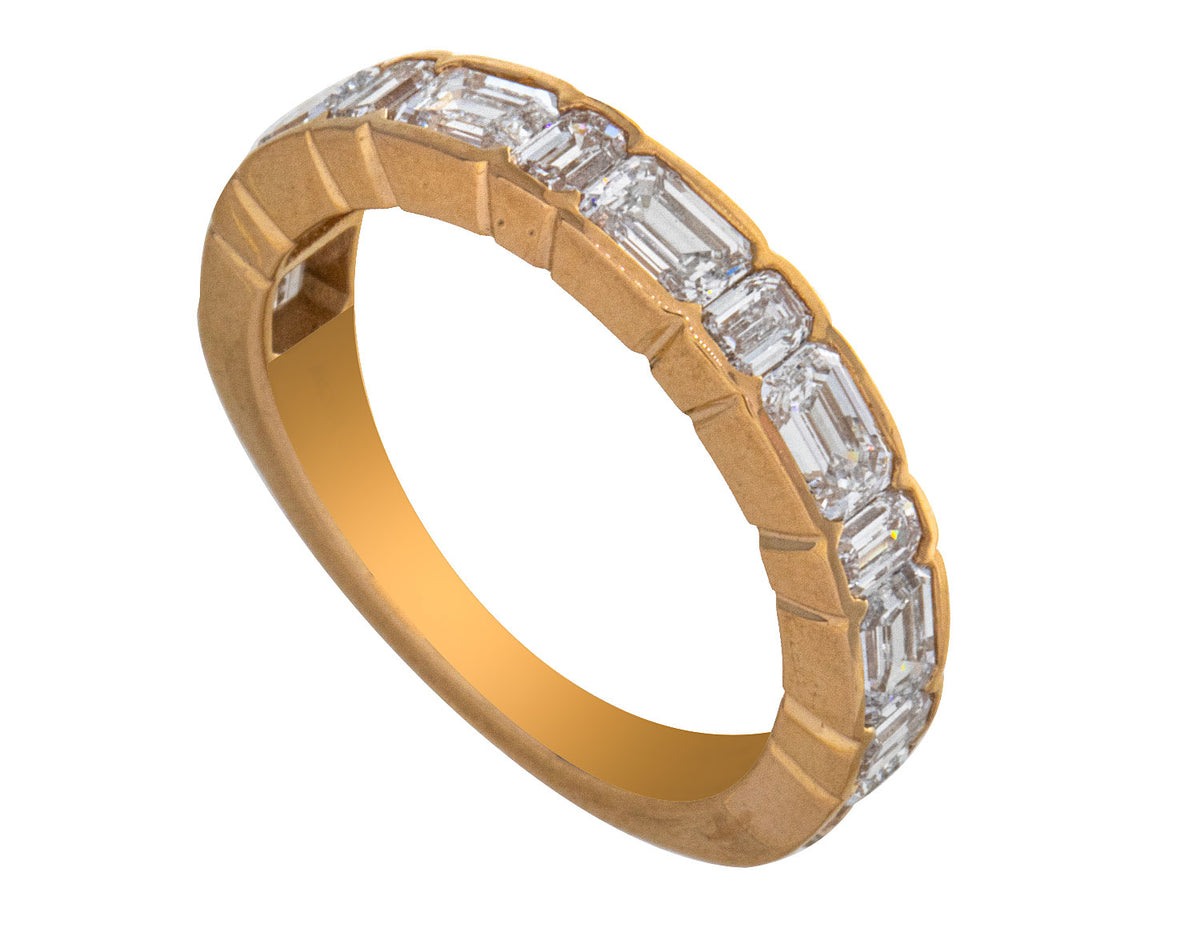 2ct. t.w. Emerald Cut Newborn Lab Created Diamond Anniversary Ring in 14K Yellow Gold