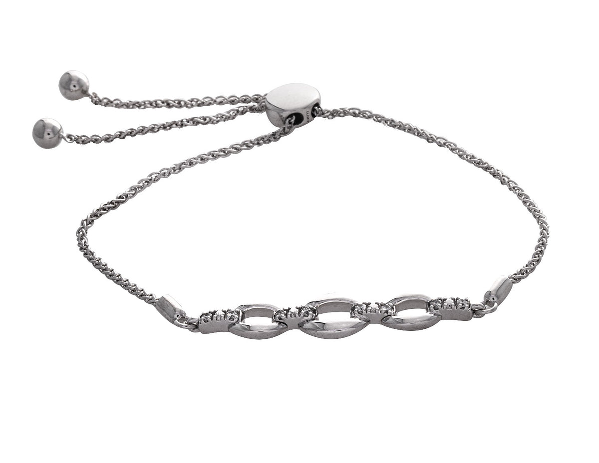 1/14ct. t.w. DIamond Bolo Bracelet in Sterling Silver