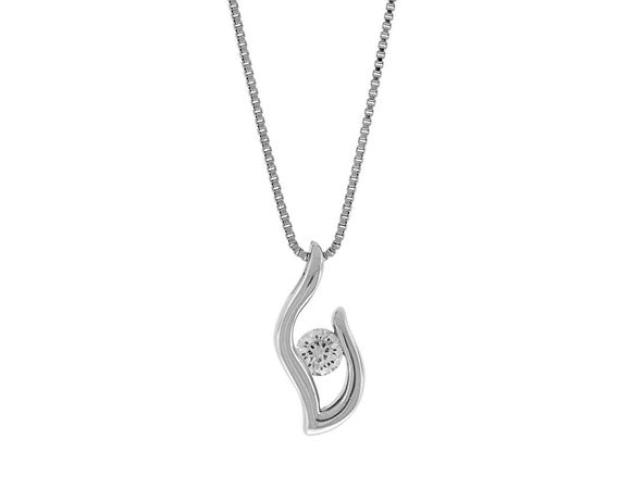 1/4ct. t.w. Kessler 81 Round Diamond Pendant in Sterling Silver