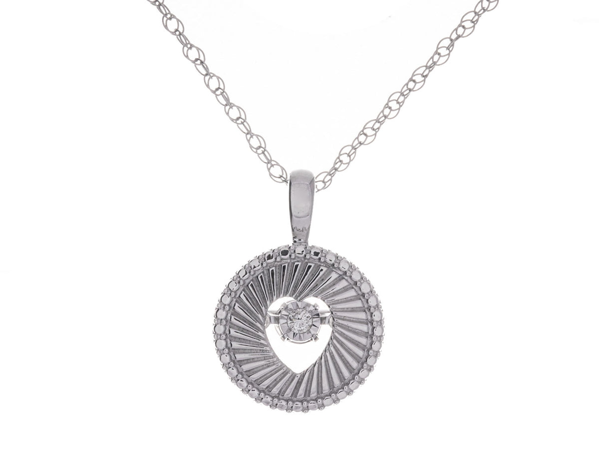 .02ct. Diamond Shimmering Heart Pendant in Sterling Silver