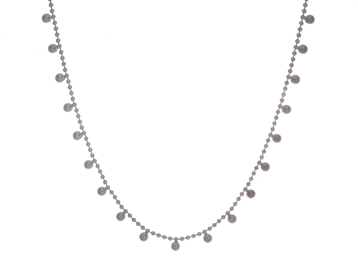 16-18" Bead Necklace in Sterling Silver