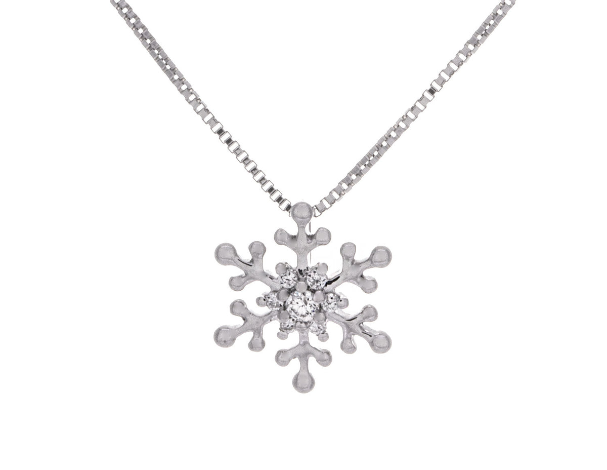 1/14ct. t.w. Diamond Snowflake Pendant in Sterling Silver