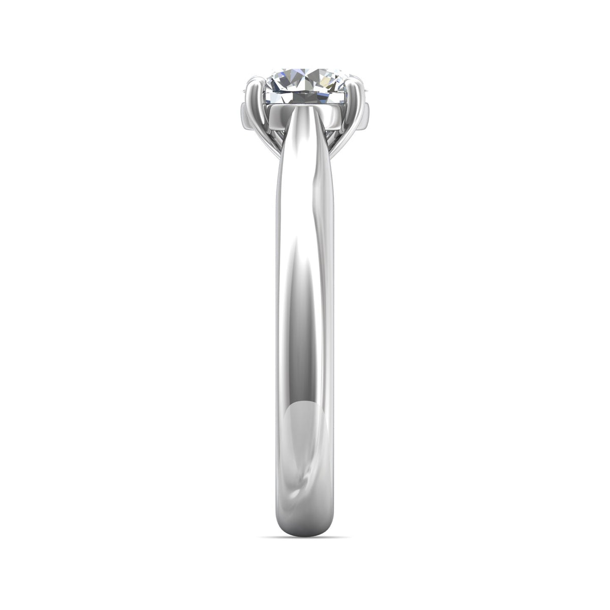 3mm Solitaire Engagement Ring in 14K White Gold