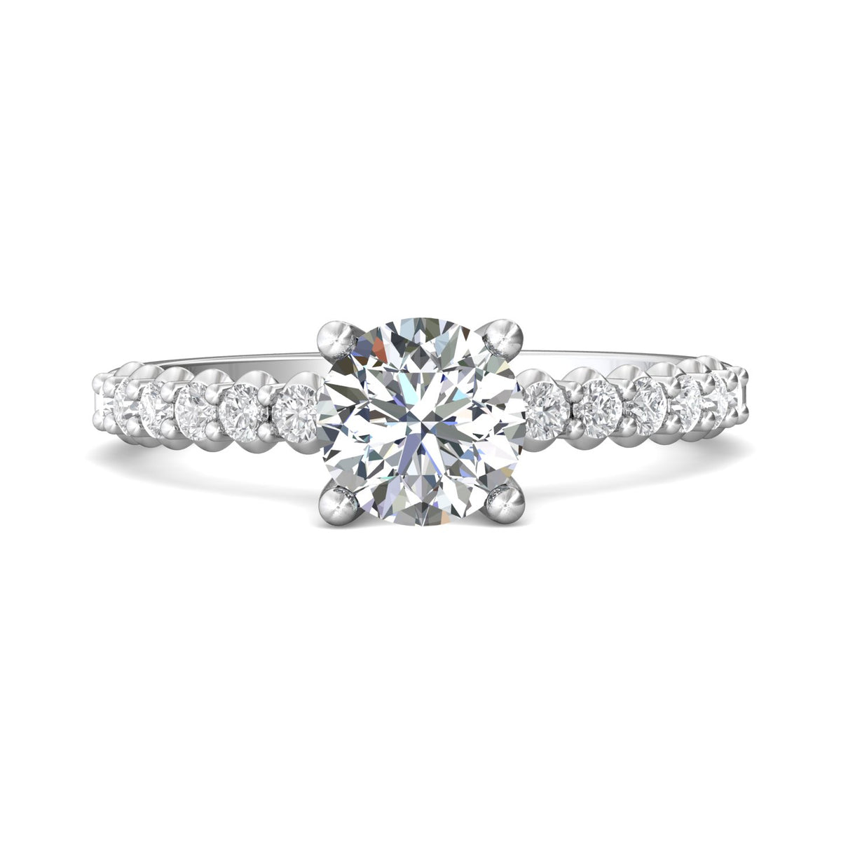 1/3ct. t.w. Round Cut Diamond Engagement Ring in 14K White Gold