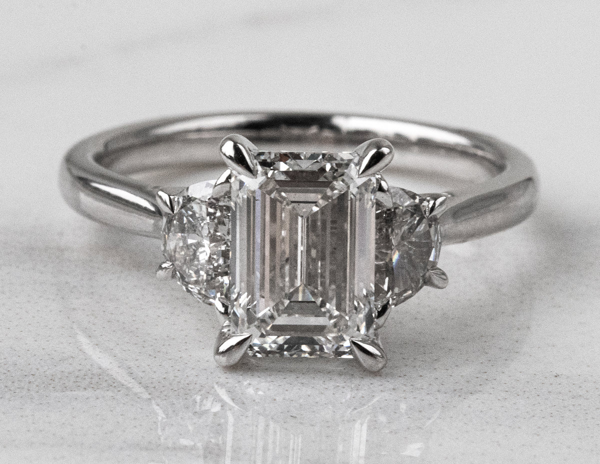 2 1/2ct. t.w. Emerald Cut Newborn Lab Created Diamond Engagement Ring in 14K White Gold