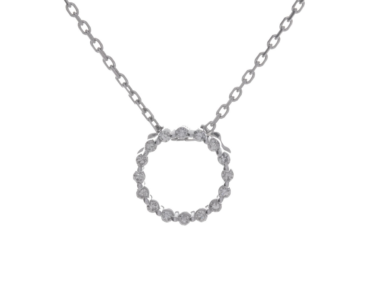 1/10ct. t.w. Diamond Circle Pendant in Sterling Silver