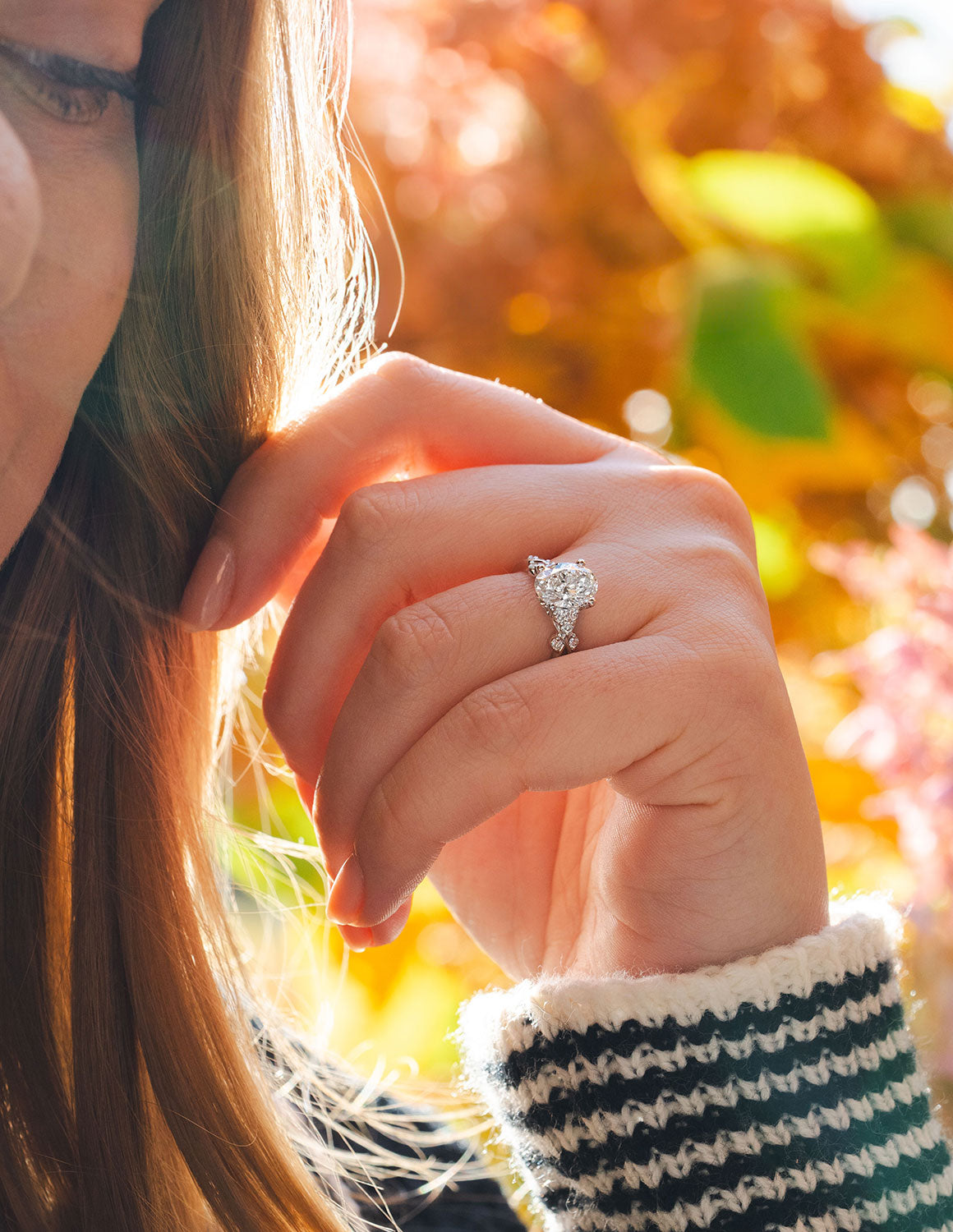 2 1/2ct. t.w. Oval Cut Newborn Lab Created Diamond Engagement Ring in 14K White Gold