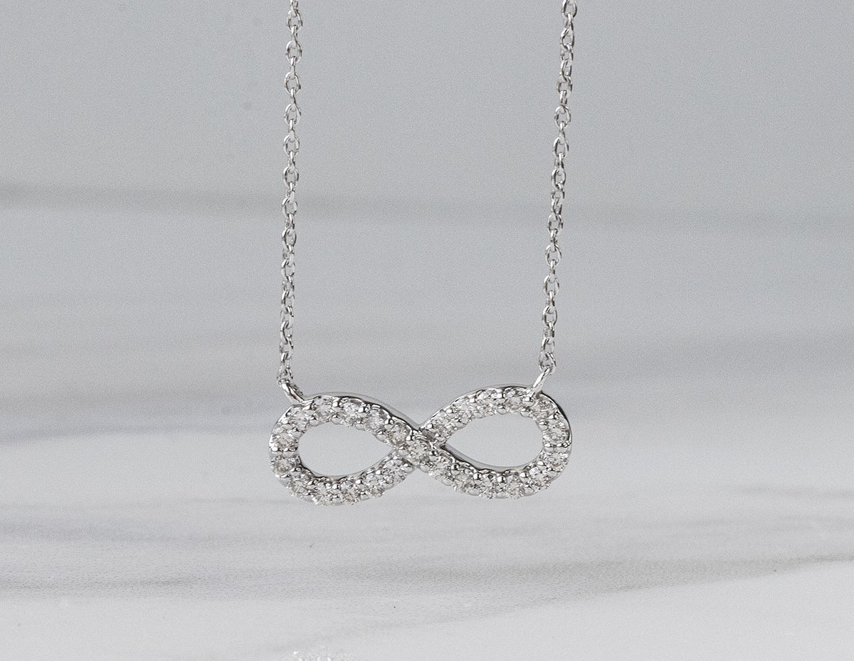 1/4ct. t.w. Diamond Infinity Pendant in 14K White Gold