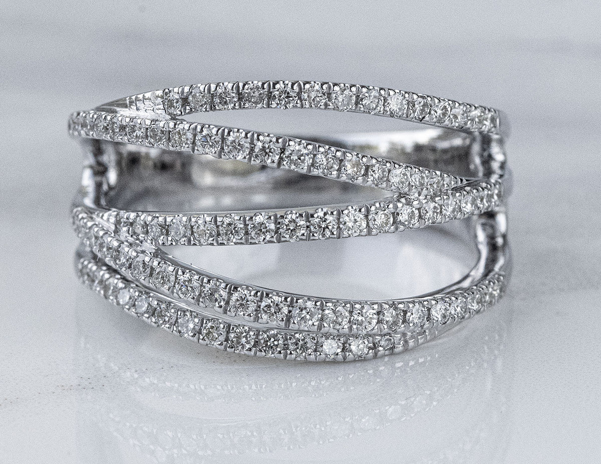 2/5ct. t.w. Diamond Crossover Fashion Ring in 14K White Gold