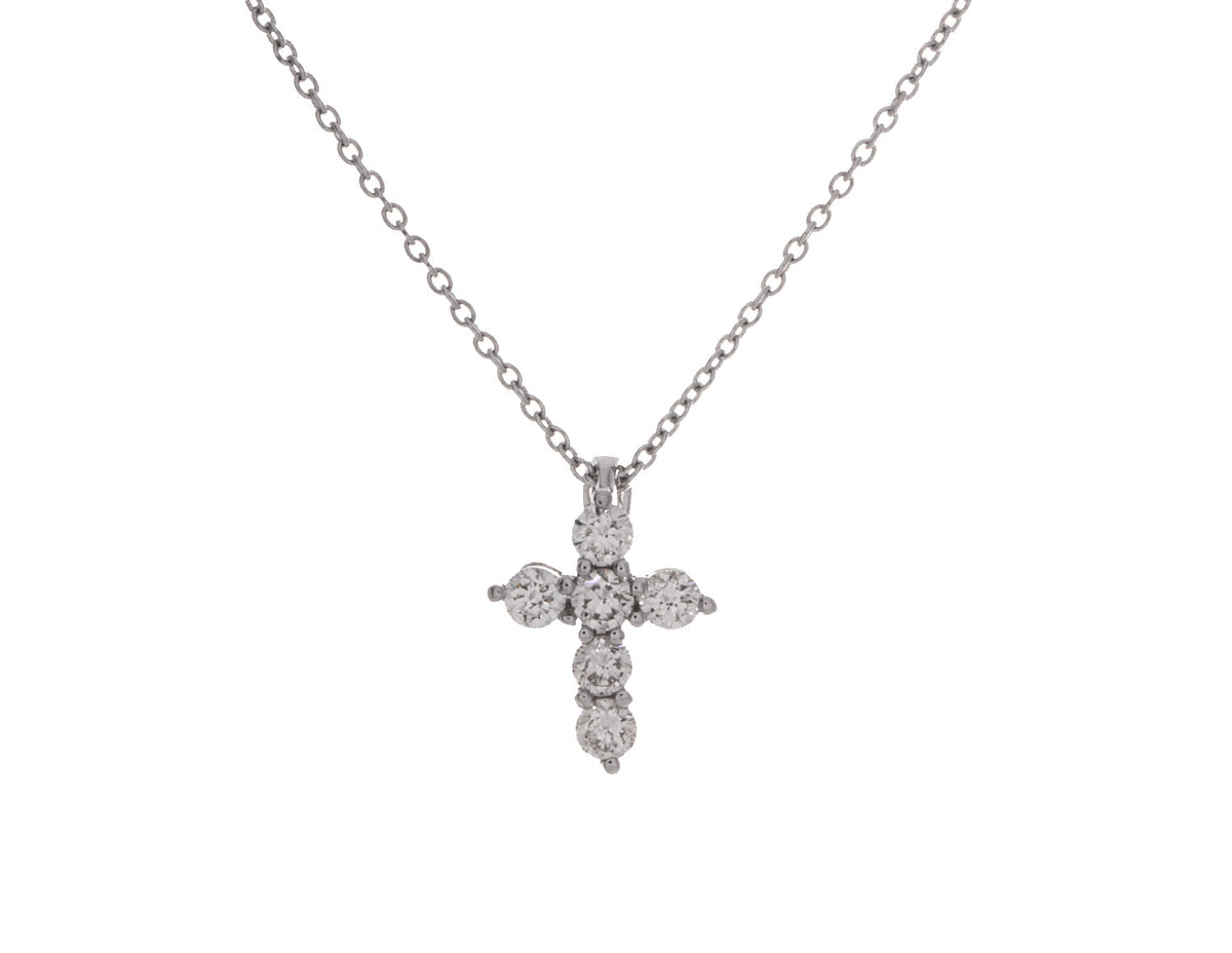 1/4ct. t.w. Diamond Cross Pendant in 14K White Gold