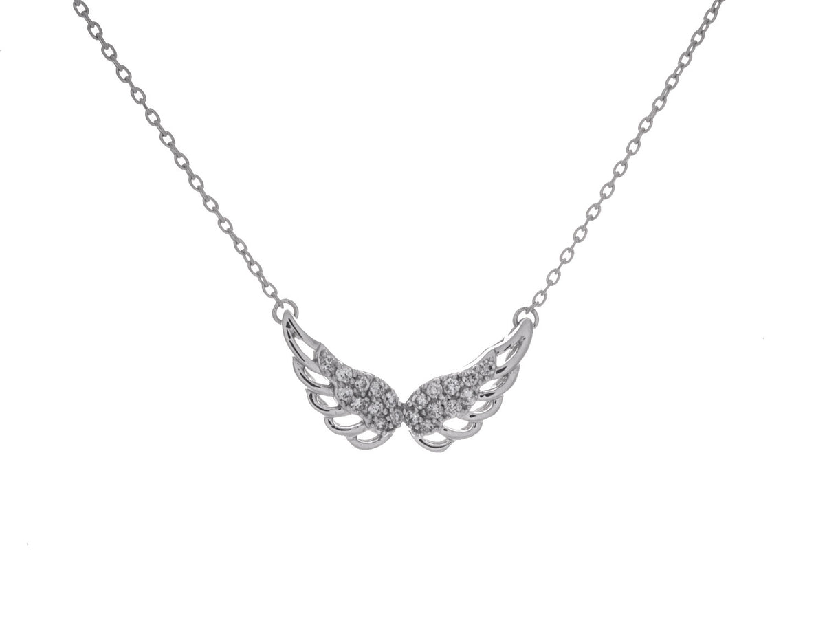 1/10ct. t.w. Diamond Wing Necklace in 14K White Gold