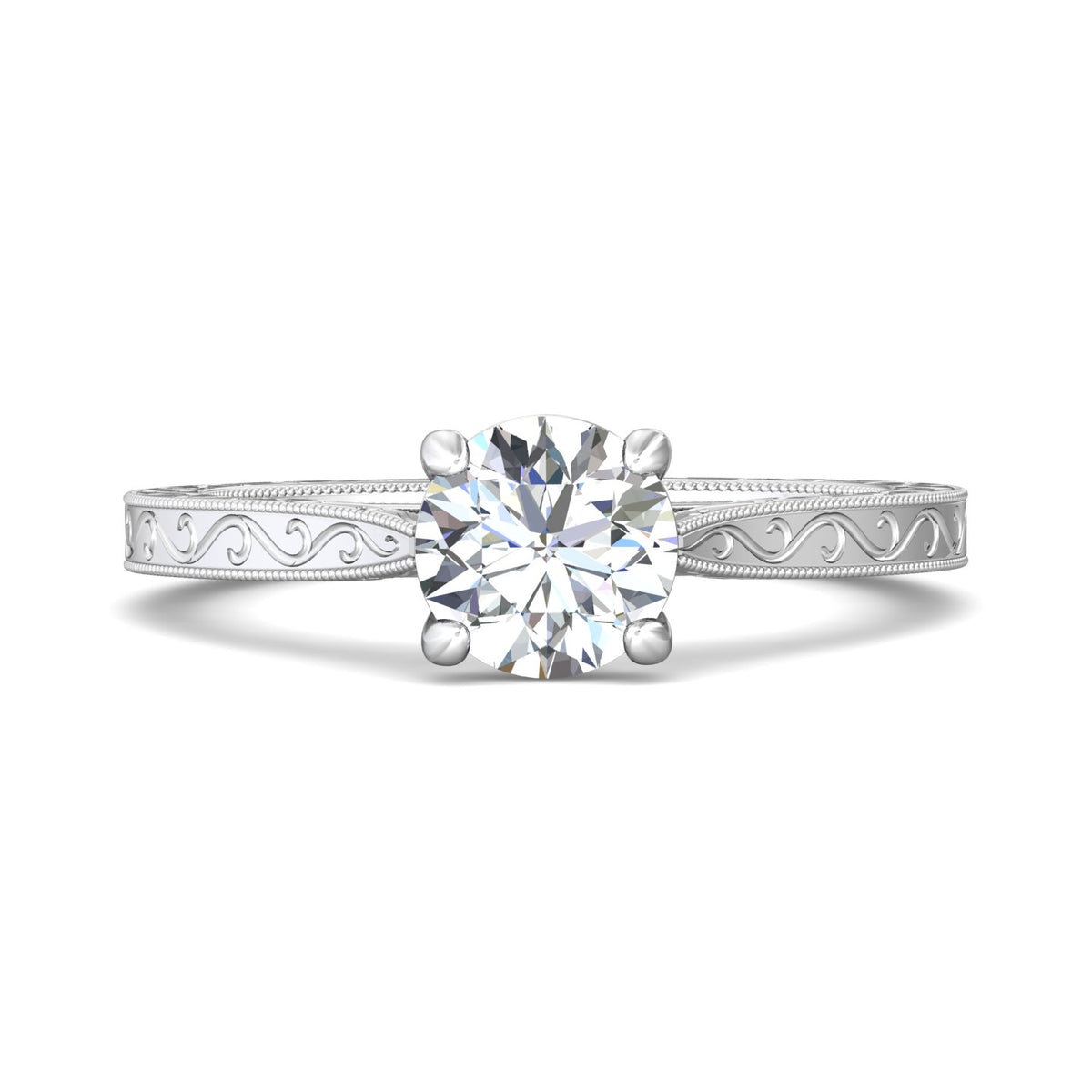 .05ct. t.w. Round Cut Diamond Engagement Ring in 14K White Gold