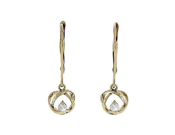 1/10ct. t.w. Kessler 81 Round Diamond Drop Earrings in 14K Yellow Gold