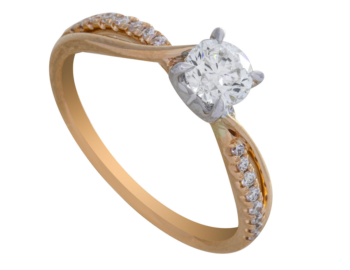5/8ct. t.w. Round Cut Diamond Engagement Ring in 14K Yellow Gold