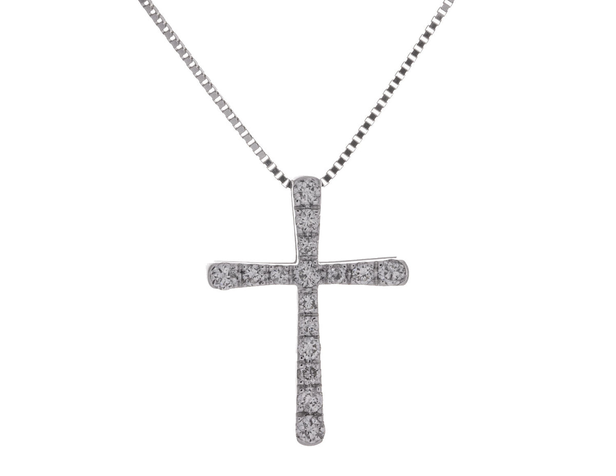1/3ct. t.w. Diamond Cross Pendant in 10K White Gold