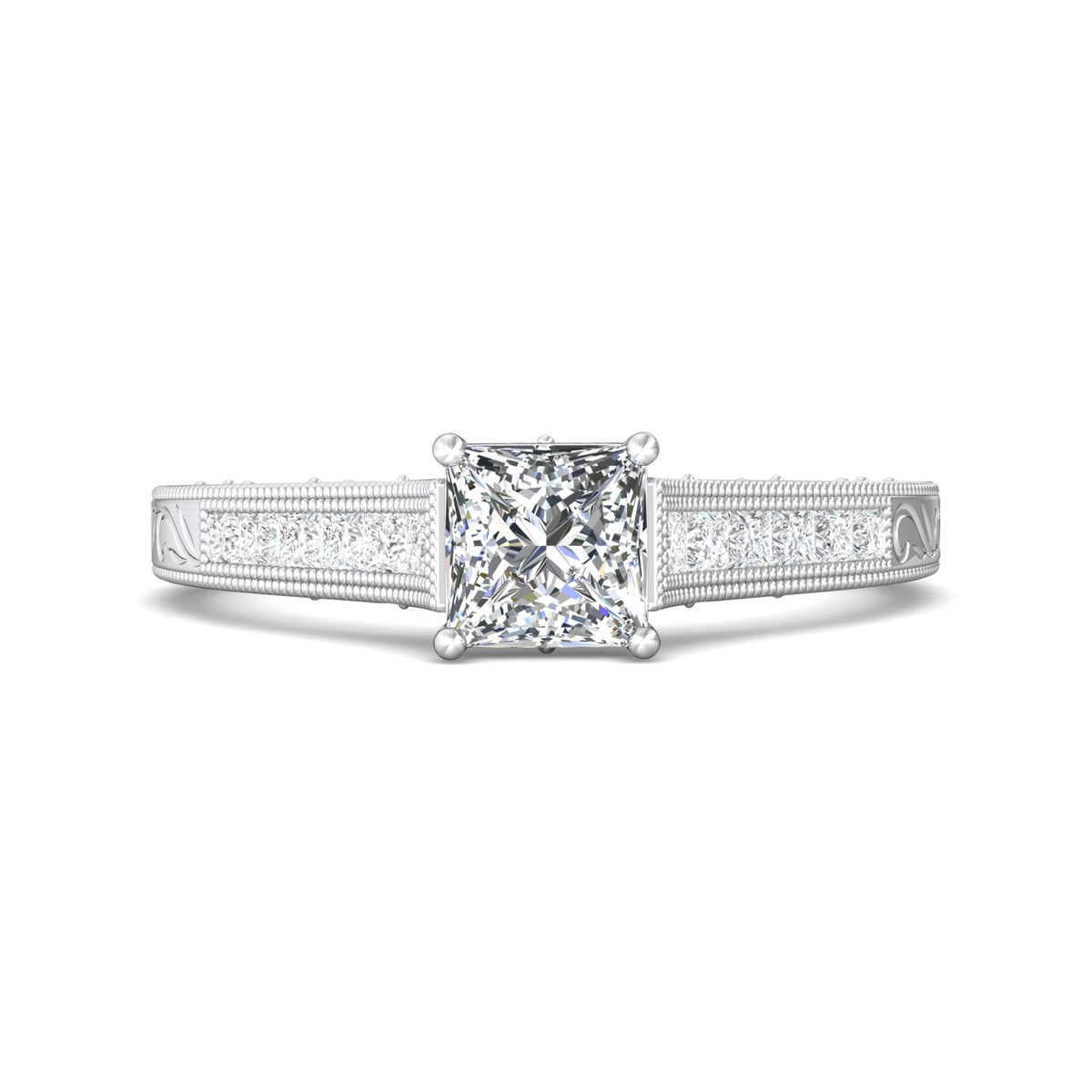 1/2ct. t.w. Princess Cut Diamond Engagement Ring in 14K White Gold