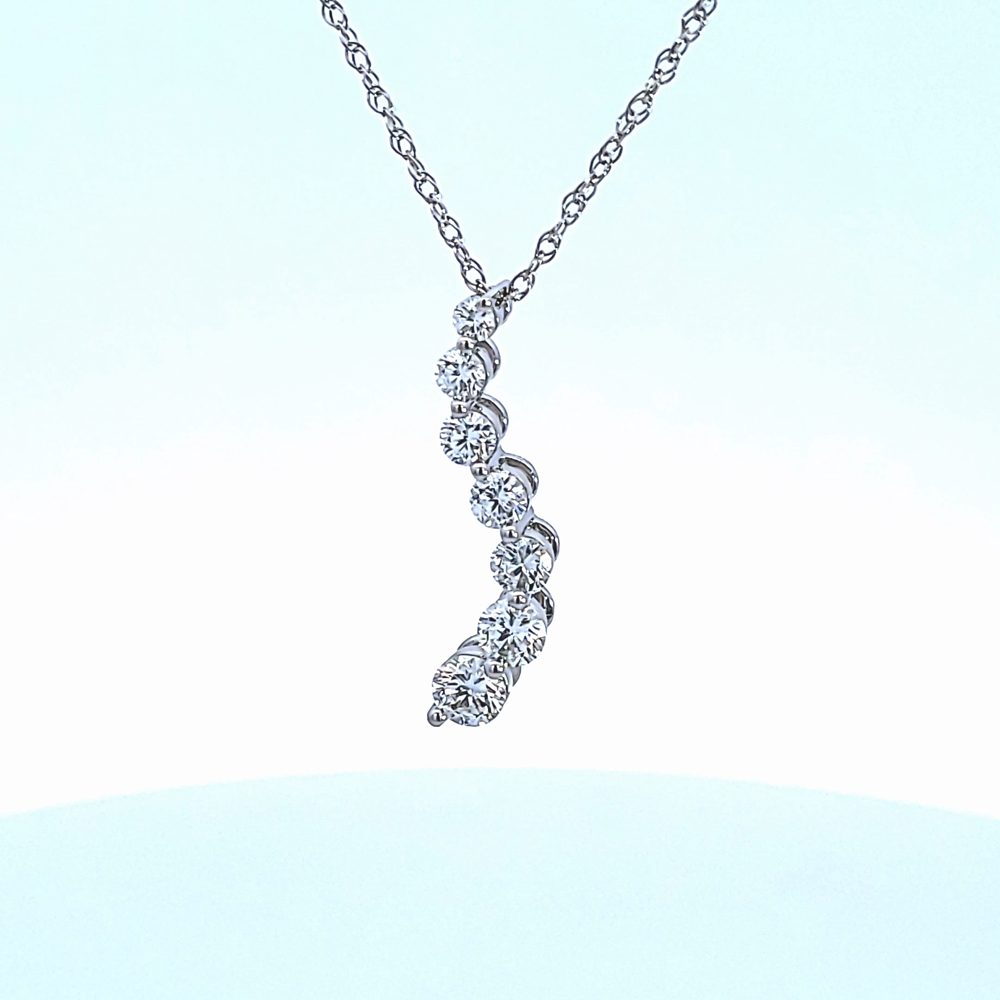 1ct. t.w. Diamond Journey Pendant in 14K White Gold
