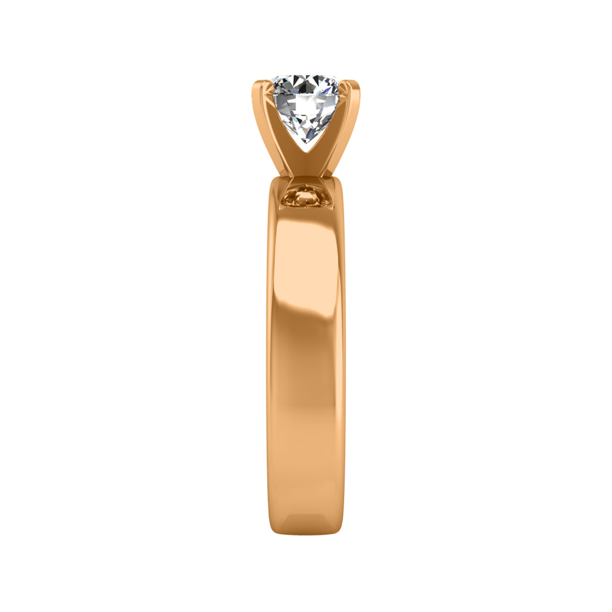 4mm. Solitaire Engagement Ring in 14K Yellow Gold