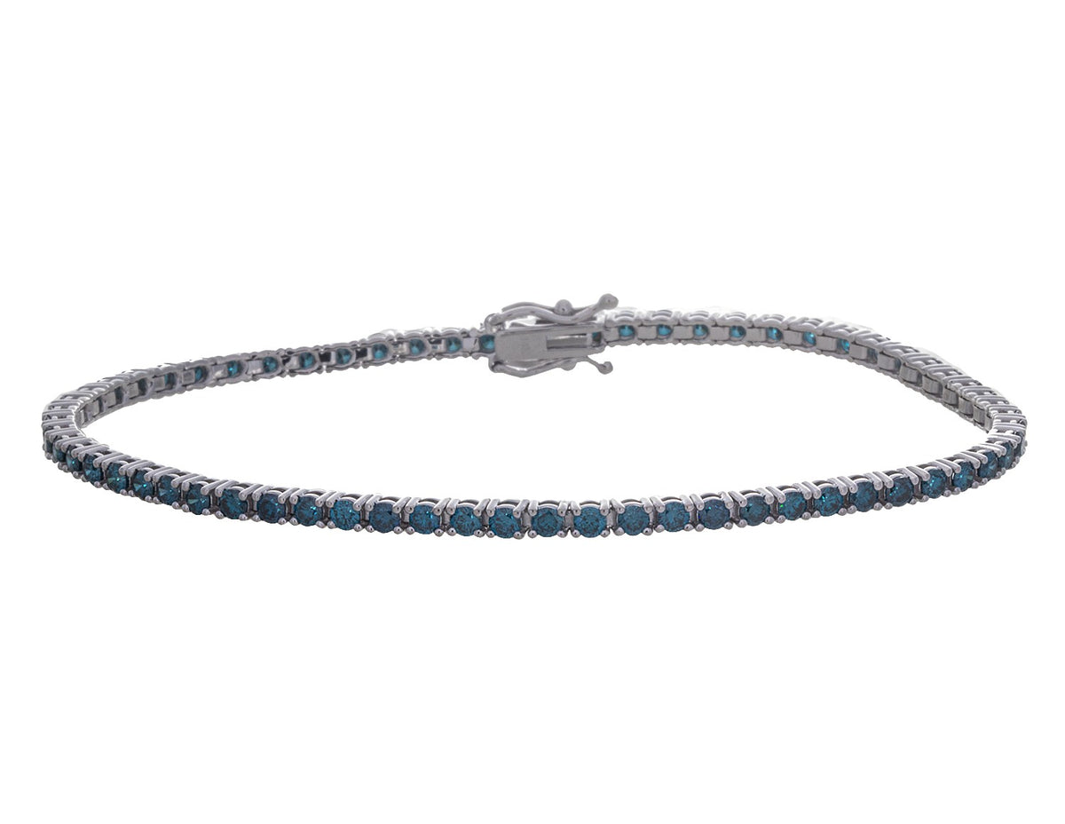 2 7/8ct. t.w. Blue Diamond Bracelet in 14K White Gold