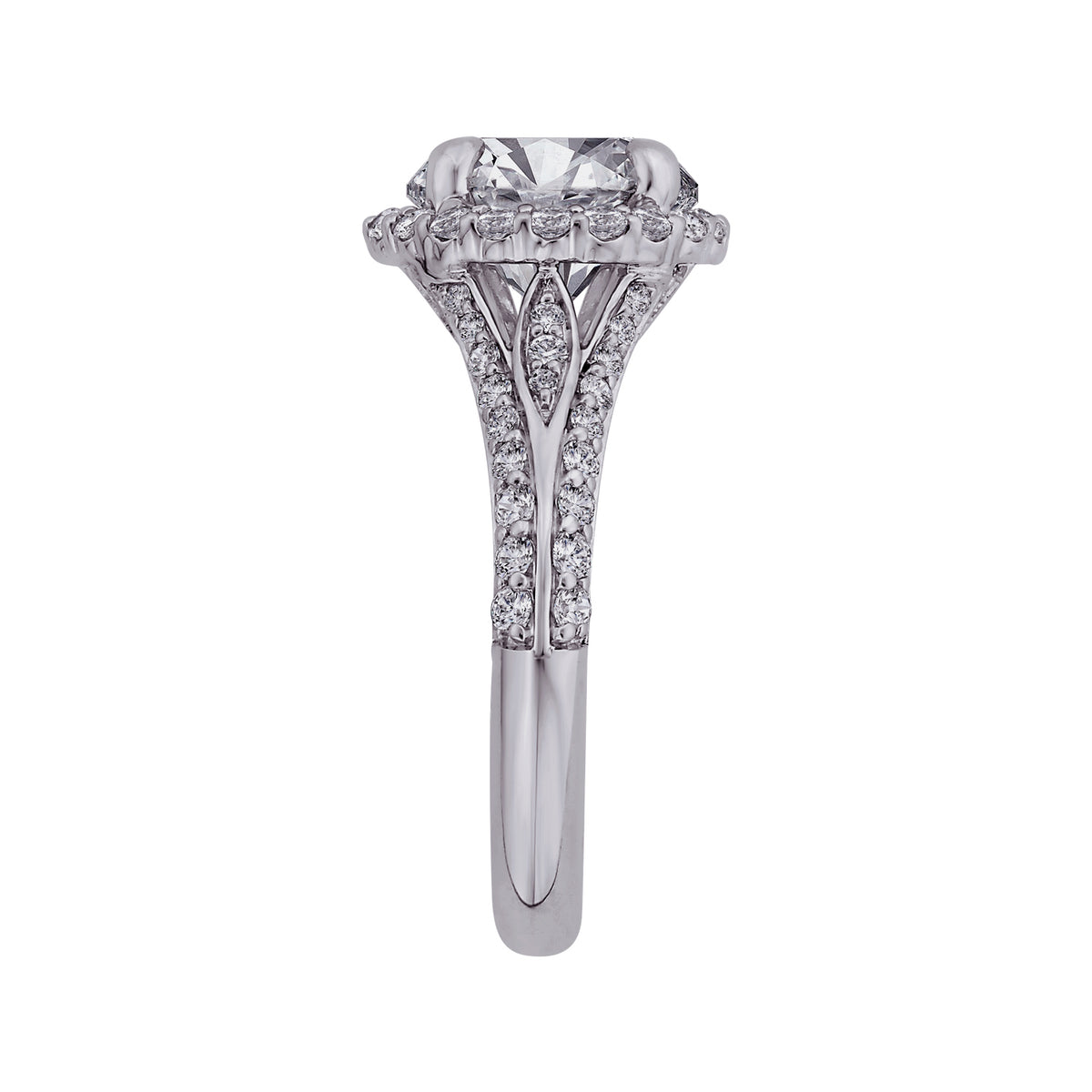 3/4ct. t.w. Round Cut Diamond Engagement Ring in 14K White Gold