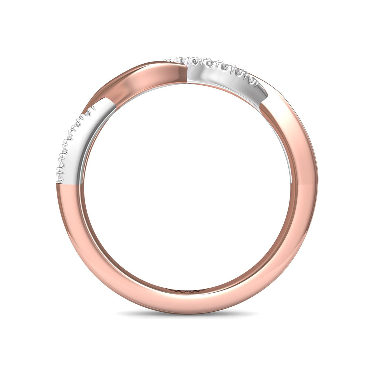 1/10ct. t.w. Round Cut Diamond Wedding Ring in 14K Rose and White Gold