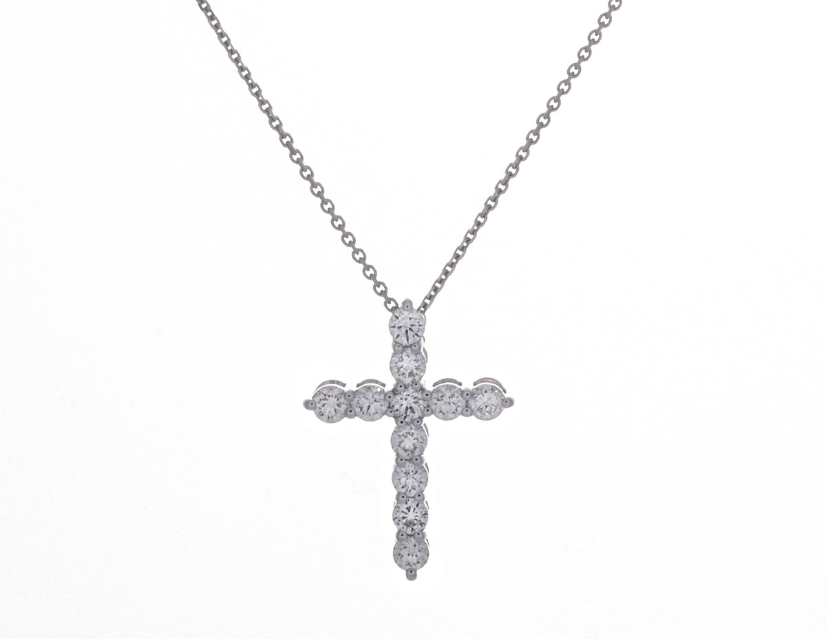1/2ct. t.w. Diamond Cross Pendant in 14K White Gold