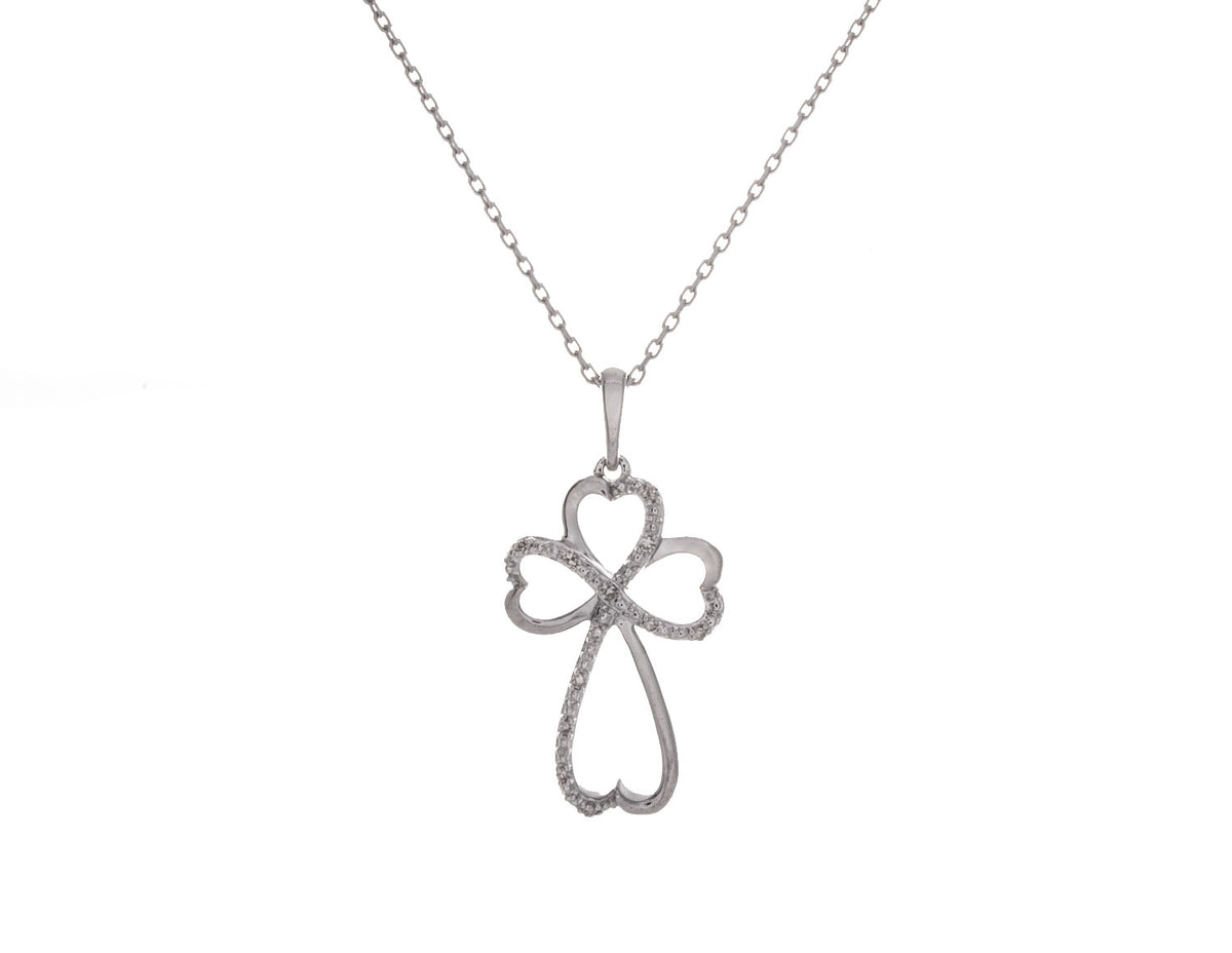 .05ct. t.w. Diamond Cross Pendant in Sterling Silver