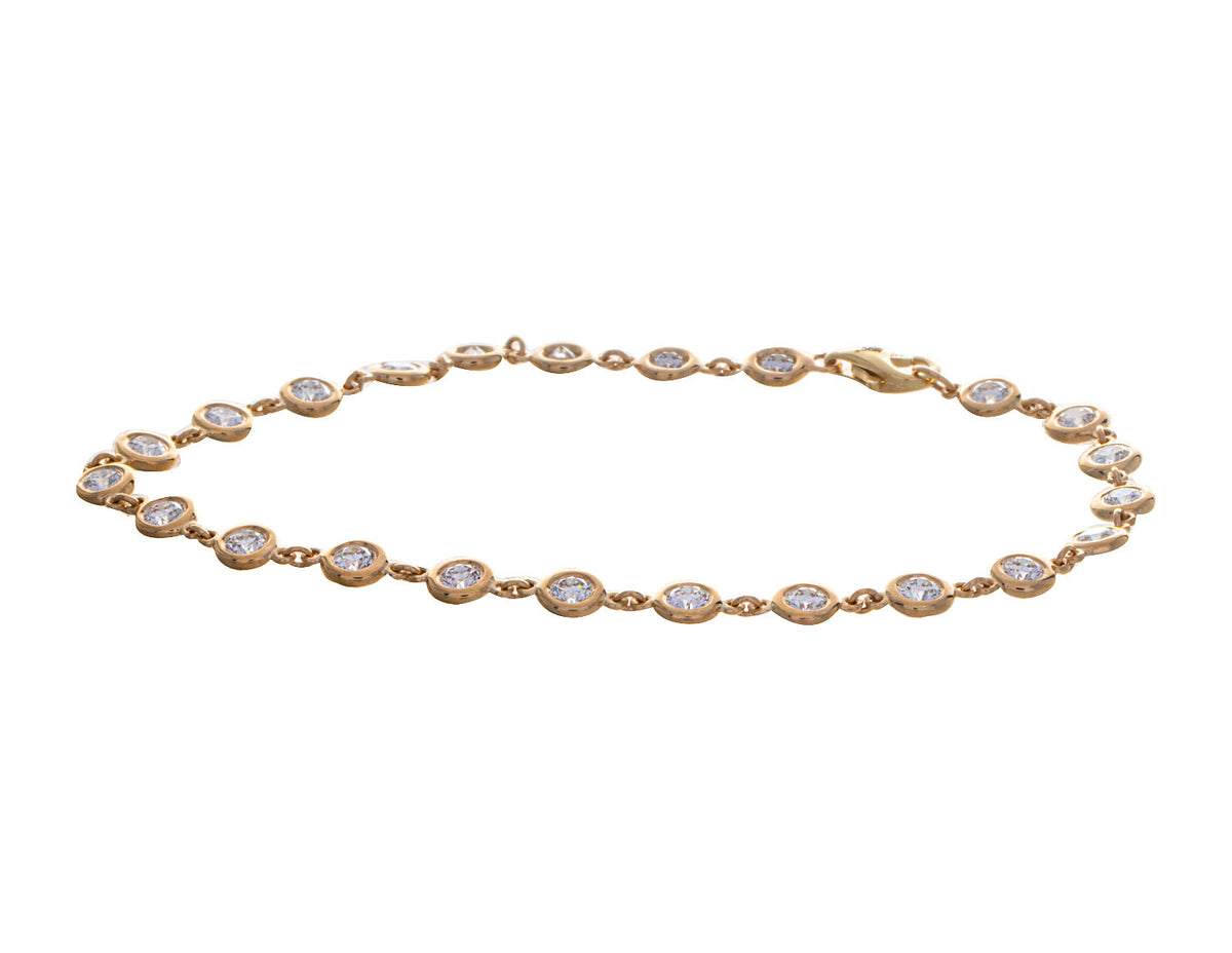 14K Yellow Gold Fashion Bezel Bracelet