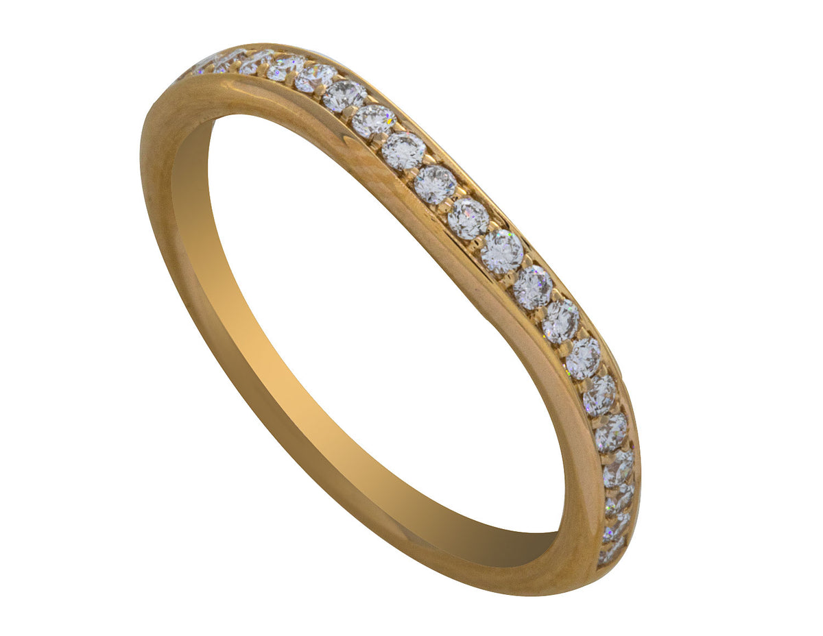 1/4ct. t.w. Chevron Diamond Anniversary Ring in 14K Yellow Gold