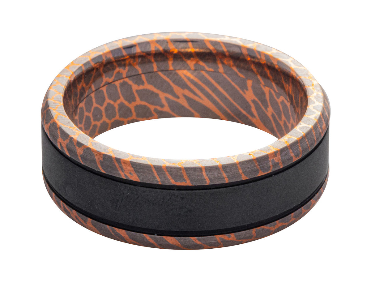 8mm Titanium and Zirconium Comfort Fit Men's Wedding Band