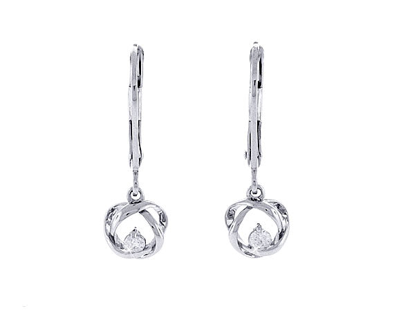 1/10ct. t.w. Kessler 81 Round Diamond Drop Earrings in 14K White Gold