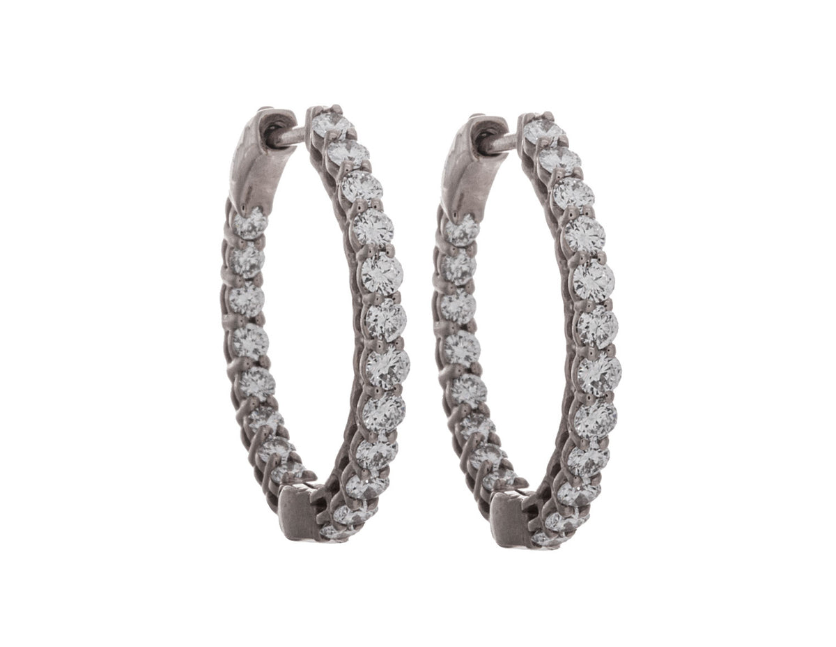 1 1/2ct. t.w. Newborn Lab Created Diamond Hoop Earrings in 14K White Gold