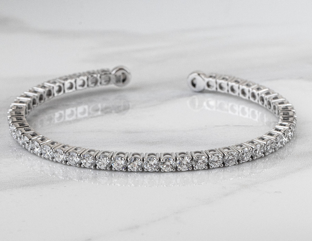 5 1/2ct. t.w. Newborn Lab Created Diamond Cuff Bangle Bracelet in 14K White Gold