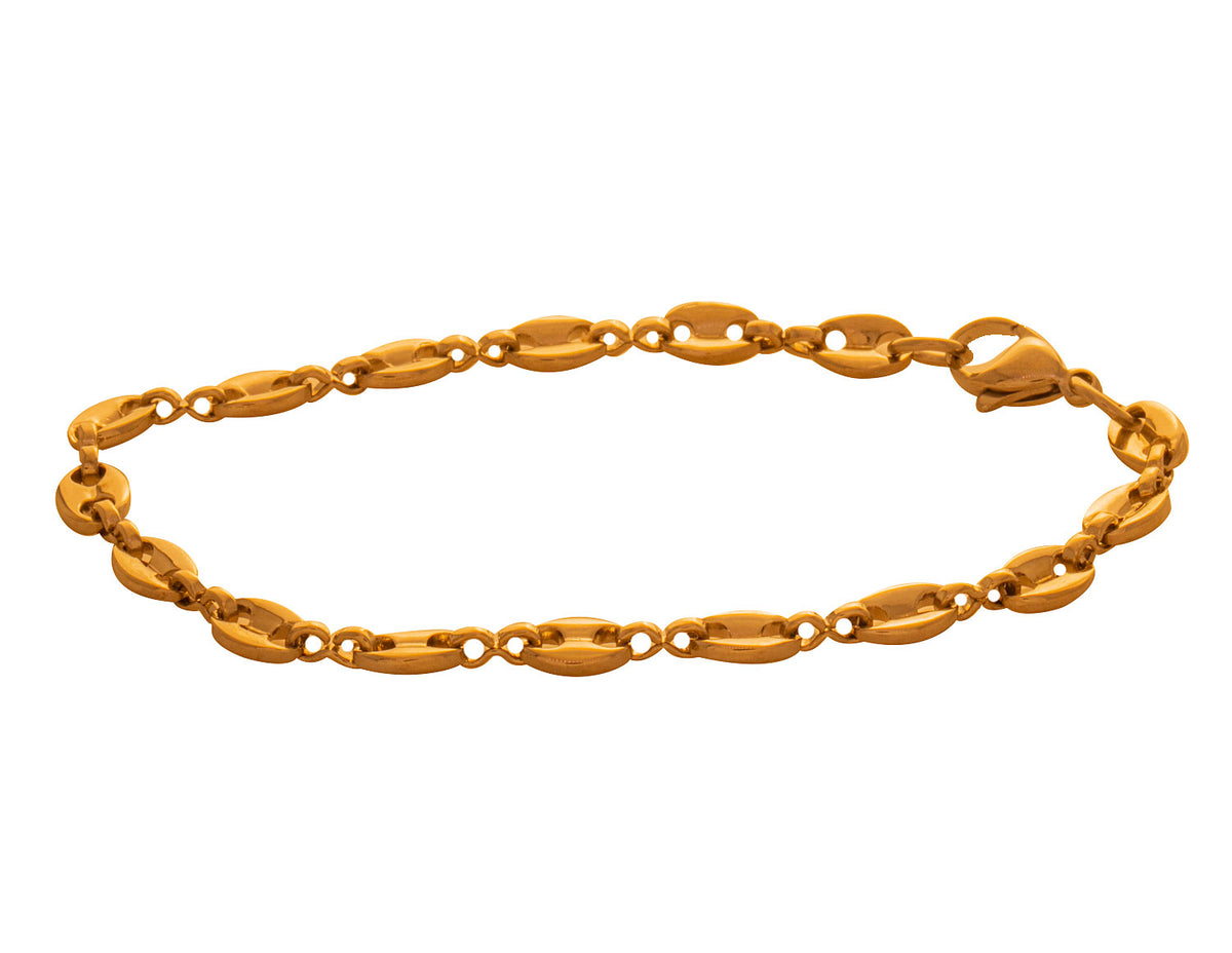 7.25" Stainless Steel Mini Puff Link Bracelet