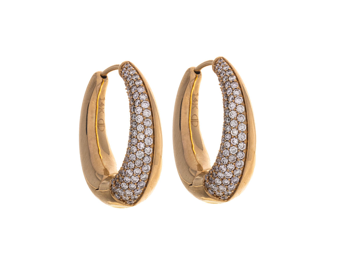 1 1/4ct. t.w. Diamond Hoop Earrings in 14K Yellow Gold
