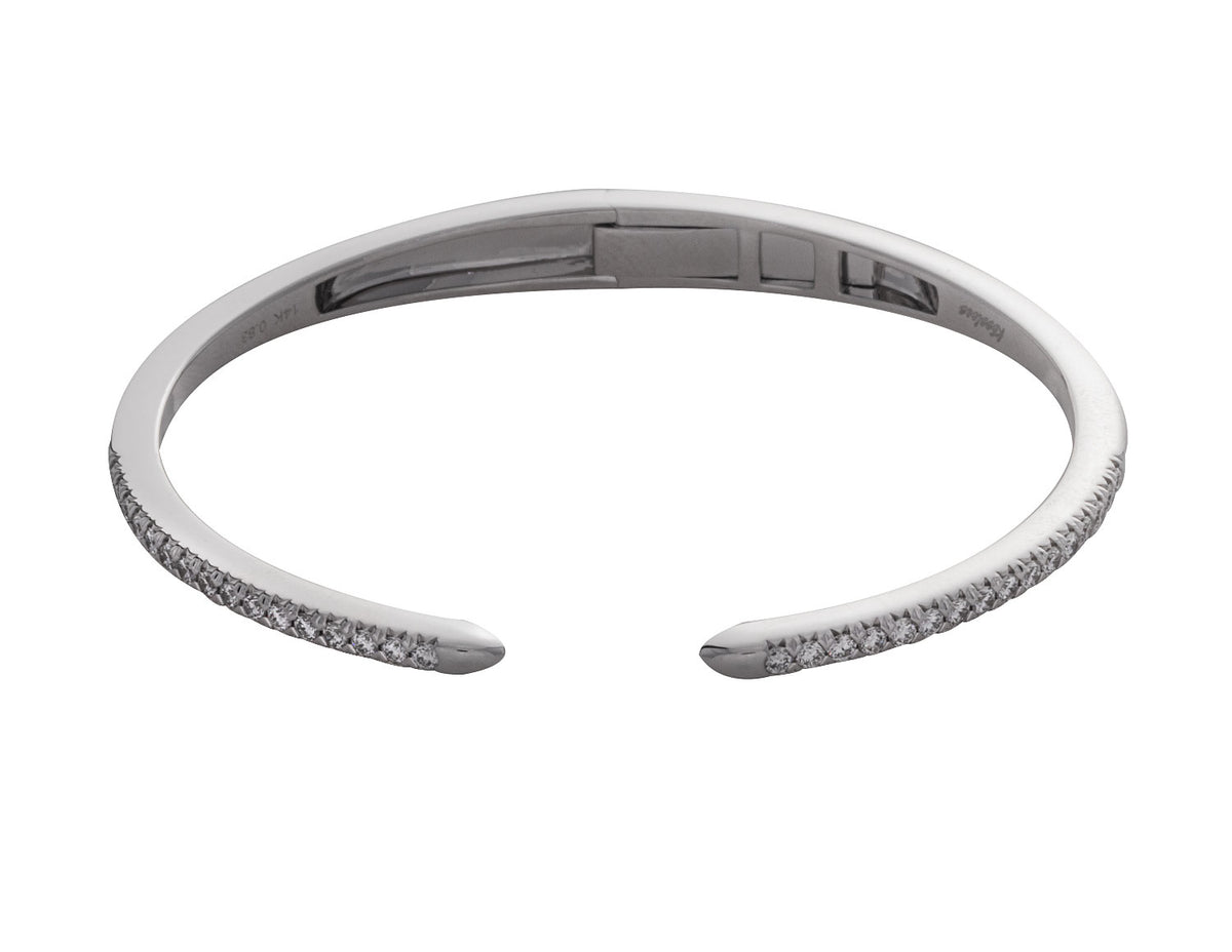 7/8ct. t.w. Diamond Bangle Bracelet in 14K White Gold