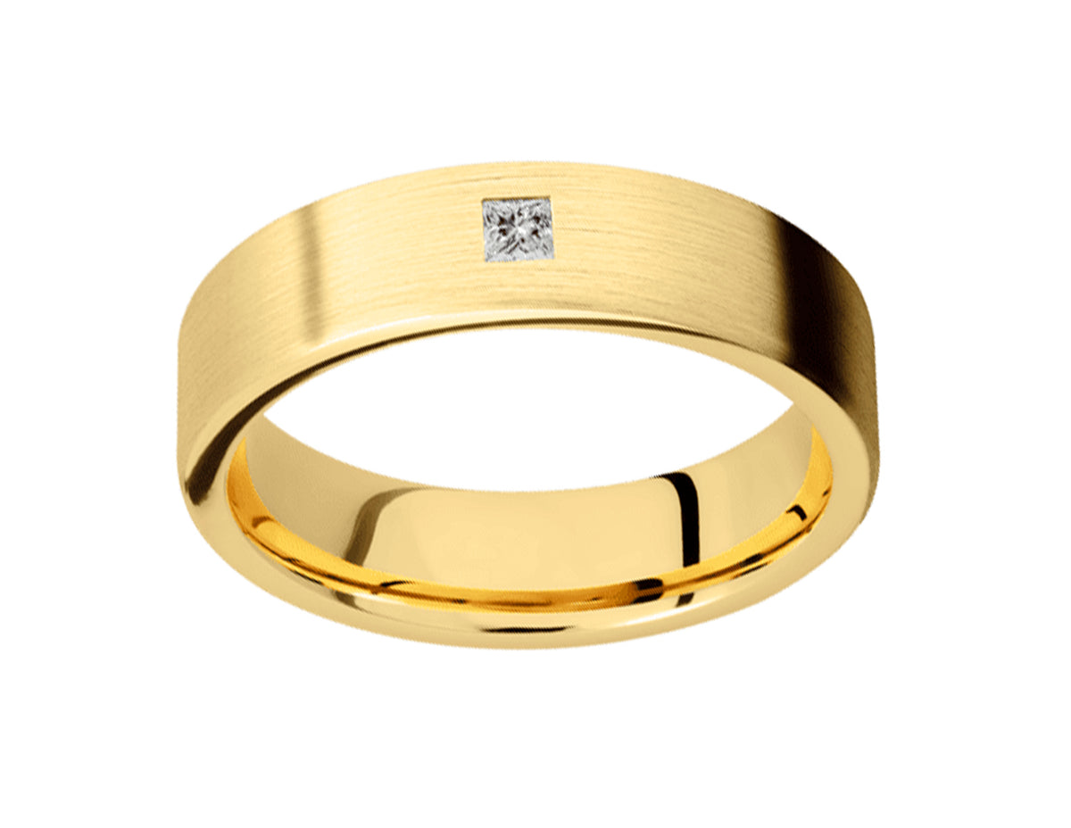 1/10ct. Princess Cut Diamond Men's Wedding Band in 14K Yellow Gold