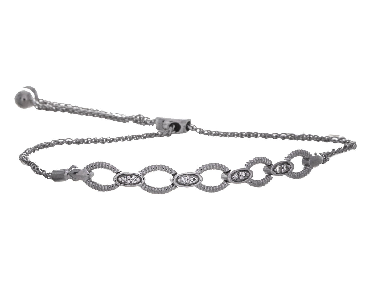 1/14ct. t.w. Diamond Bolo Bracelet in Sterling Silver