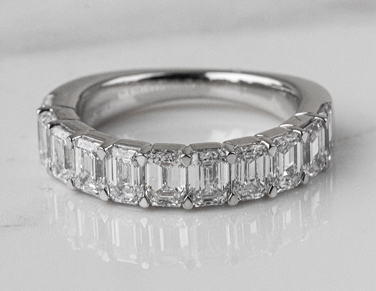 3 1/2ct. t.w. Emerald Cut Newborn Lab Created Diamond Ring in 14K White Gold