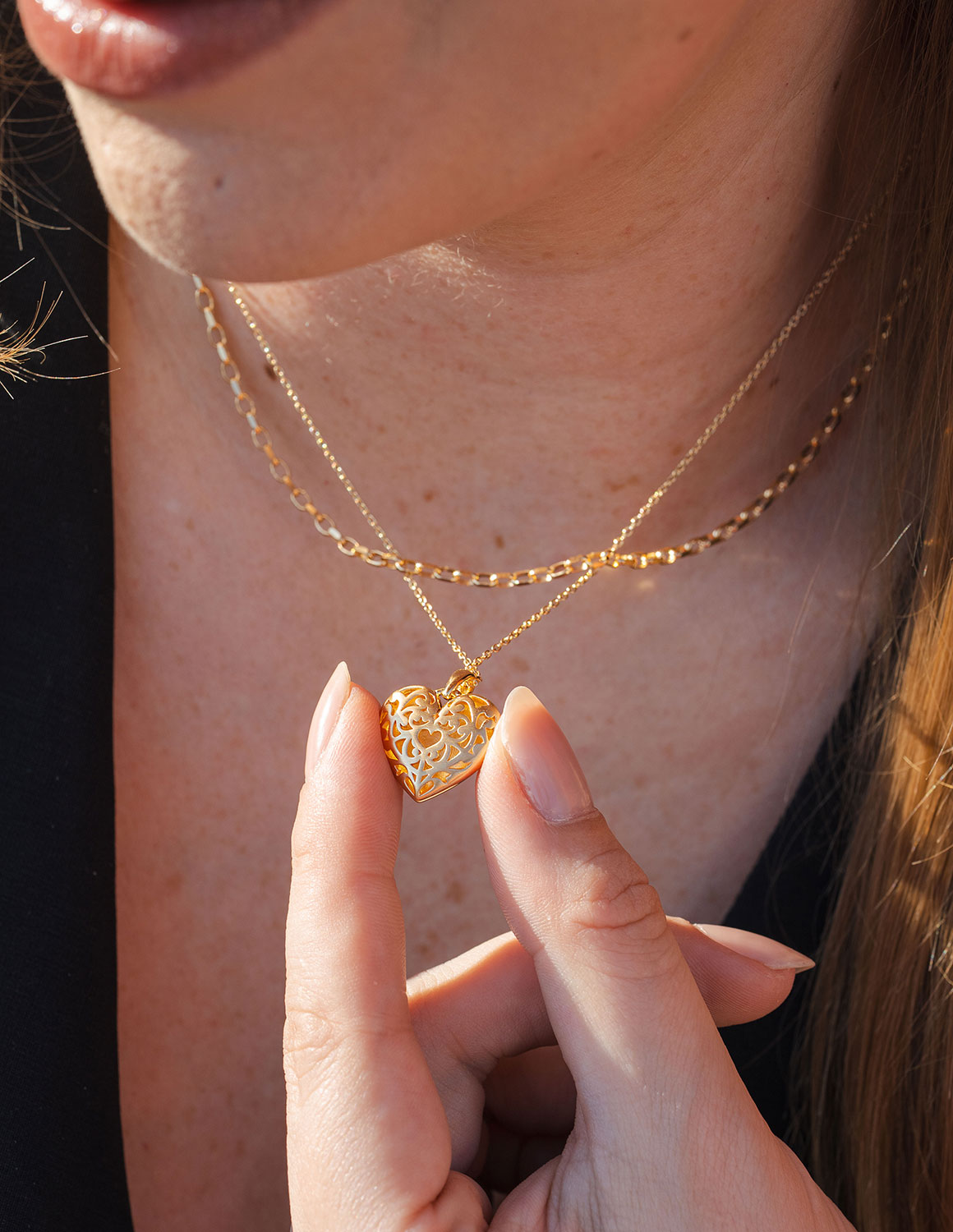 Large Heart Pendant in Vermeil