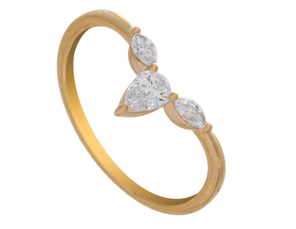 1/3ct. t.w. Diamond Curved Wedding Ring in 14K Yellow Gold