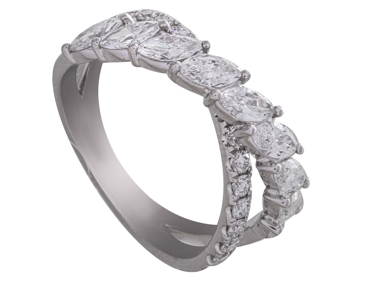 1 1/3ct. t.w. Diamond Leafy Ring in 14K White Gold