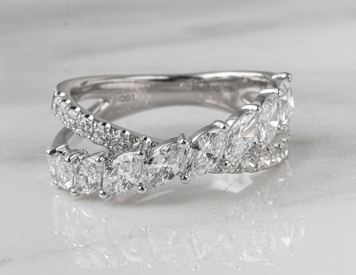 1 1/3ct. t.w. Diamond Leafy Ring in 14K White Gold