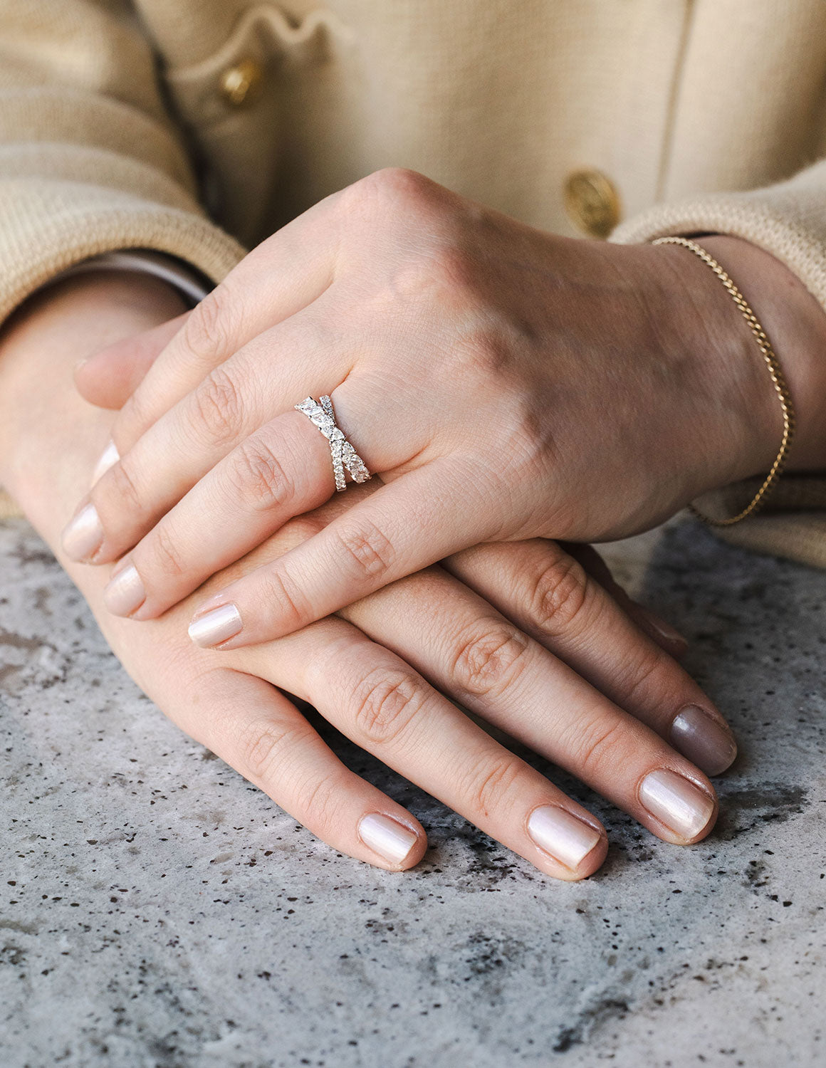 1 1/3ct. t.w. Diamond Leafy Ring in 14K White Gold