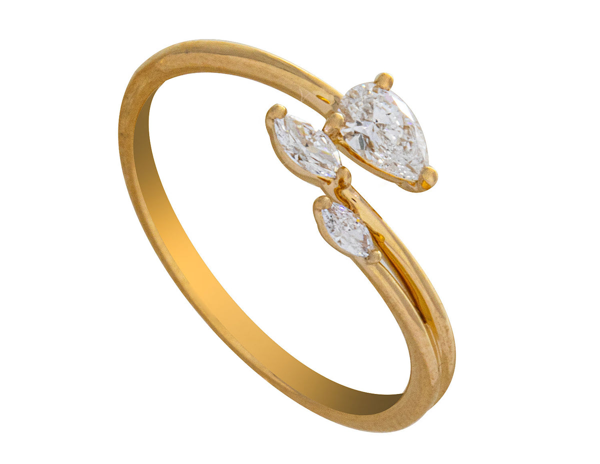 1/4ct. t.w. Diamond 3-Stone Fashion Ring in 14K Yellow Gold