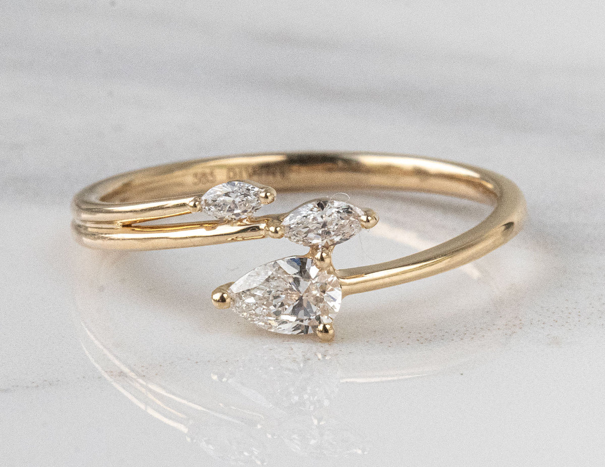 1/4ct. t.w. Diamond 3-Stone Fashion Ring in 14K Yellow Gold