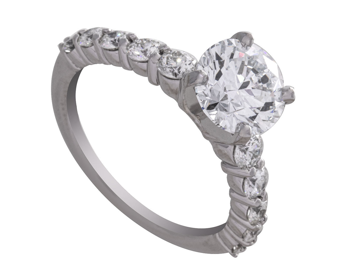 2 3/4ct. t.w. Newborn Lab Created and Kessler 81 Diamond Engagement Ring in Platinum